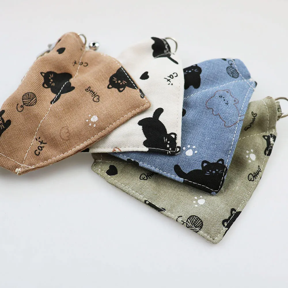 Collar de gato bonito, bufanda triangular, Collar para mascotas con campana, Collar de seguridad ajustable para gatito, accesorios para gatos, suministros al por mayor - imagen 5