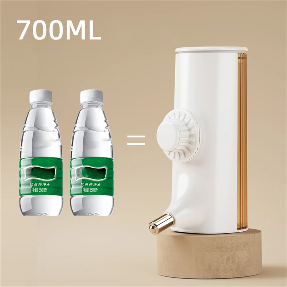 Botella de agua de plástico para mascotas, bebedero automático para mascotas, jaula colgante, dispensador, alimentador, gato, perro, ardilla, conejo, bebedero, fuente de tubería - imagen 5