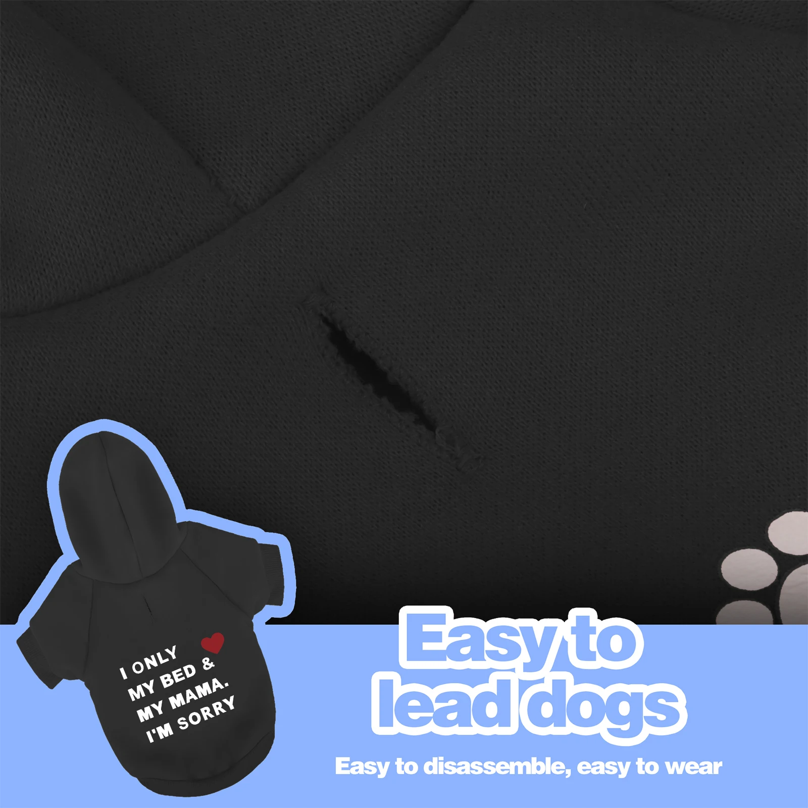 Presentando nuestra versátil Sudadera con capucha para perro, diseñada para adaptarse a razas grandes, medianas y pequeñas, con un agujero de correa en la parte posterior - imagen 4