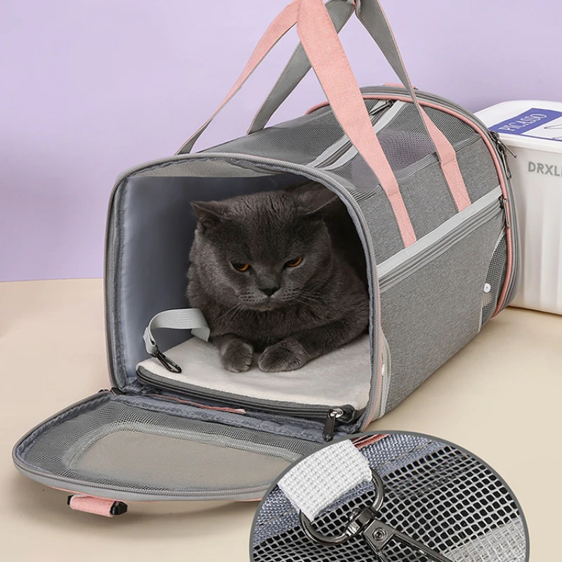 Nuevo bolso para gatos, bolso portátil, transpirable, gran espacio, bolso para perros a la moda, bolsas portátiles para mascotas - imagen 4