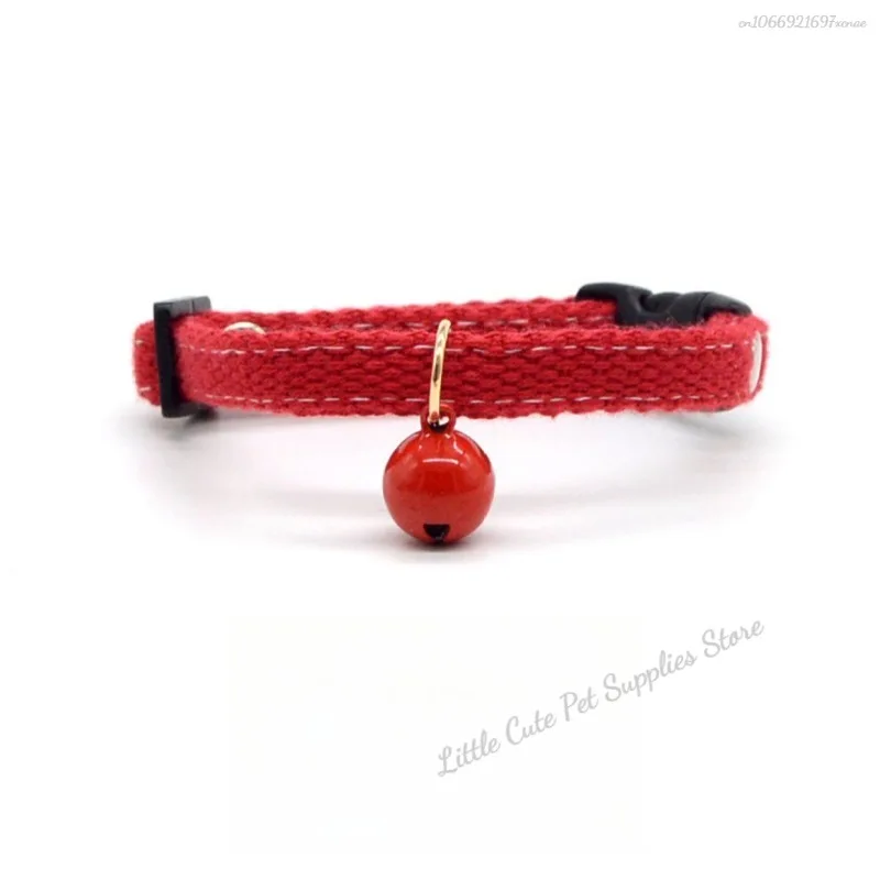 Collar rojo pequeño para gato, Collar de seguridad con forma de corazón, corbata para perro, correa ajustable para cachorro, gatitos, Collar con campana - imagen 4