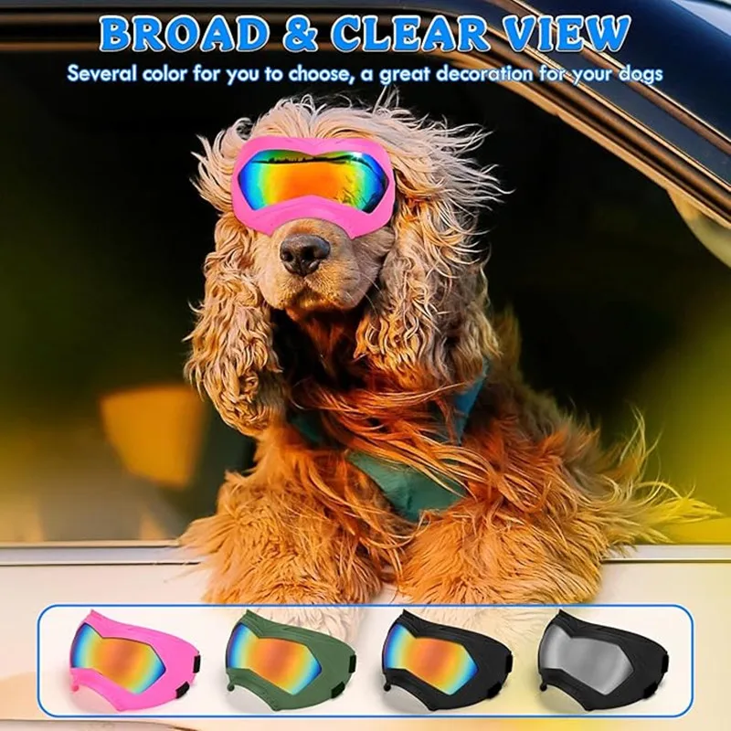 Gafas de sol para perros grandes, gafas para perros, gafas para mascotas con correa ajustable, gafas para perros medianos y grandes, natación, patinaje - imagen 3