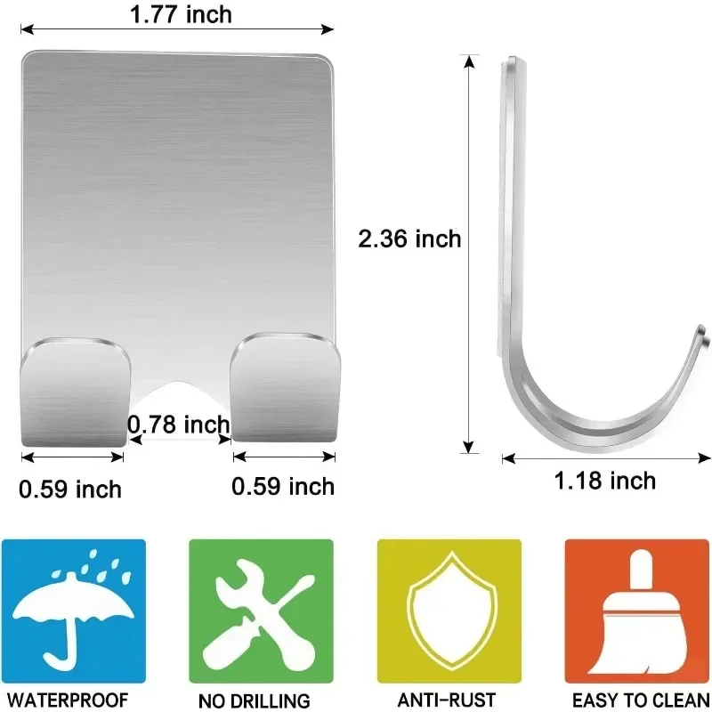 Soporte para maquinilla de afeitar de acero inoxidable para hombre, soporte para maquinilla de afeitar, estante de almacenamiento para maquinilla de afeitar, organizador de ganchos para baño - imagen 2