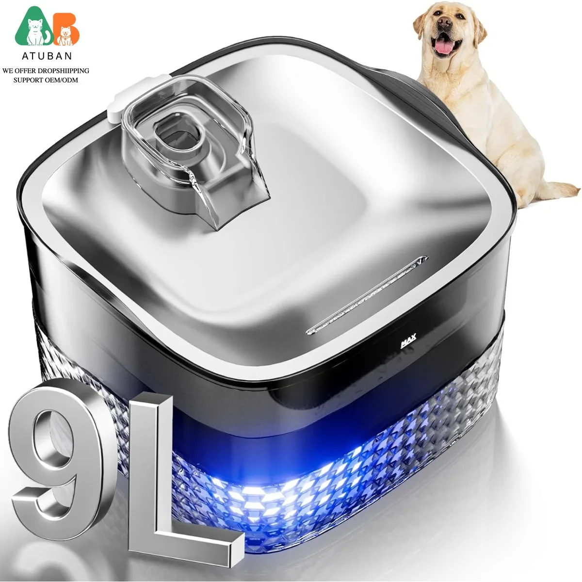 Bebedero automático 9L para perros grandes y gatos