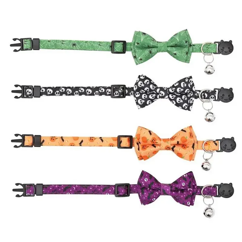 Collar de perro con pajarita para Halloween, pajarita extraíble con campana de llamada, perros y gatos, disfraces, accesorios para fotografía de viaje - imagen 3