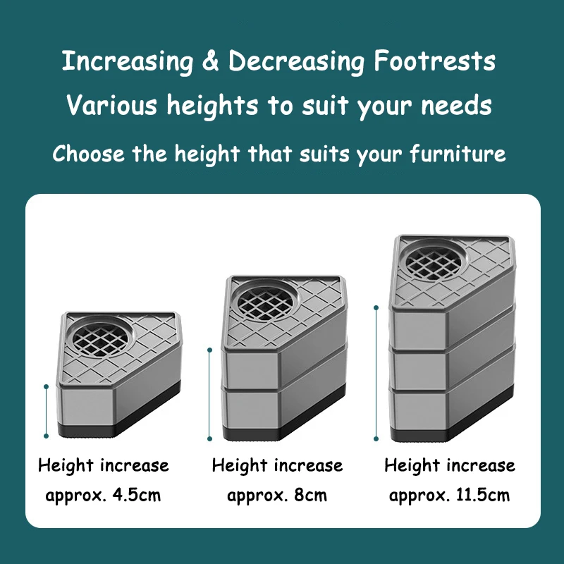 Almohadillas antivibración para pies, alfombrilla de goma antideslizante, amortiguadores silenciosos, soporte Universal para lavadora, refrigerador, muebles, 4 Uds. - imagen 5