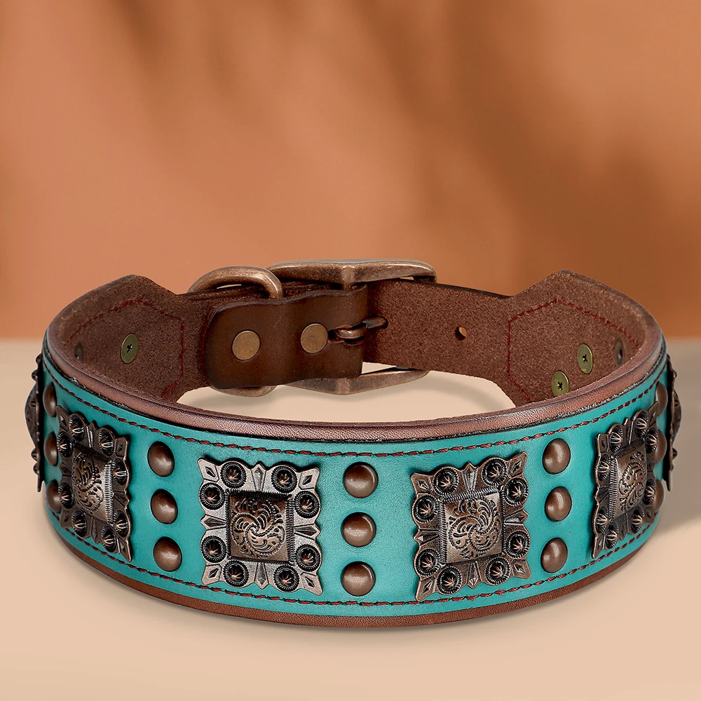 Collar con púas de cuero para Pitbull y Pastor Alemán - imagen 4