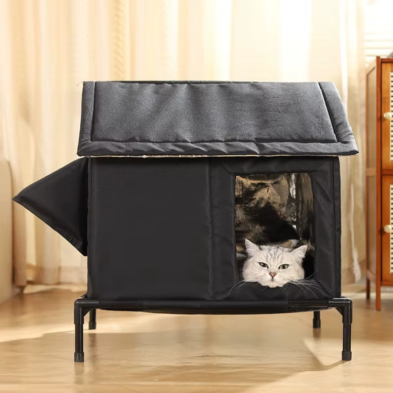Casa igloo elevada para gatos – Resistente a humedad, interior y exterior - imagen 5