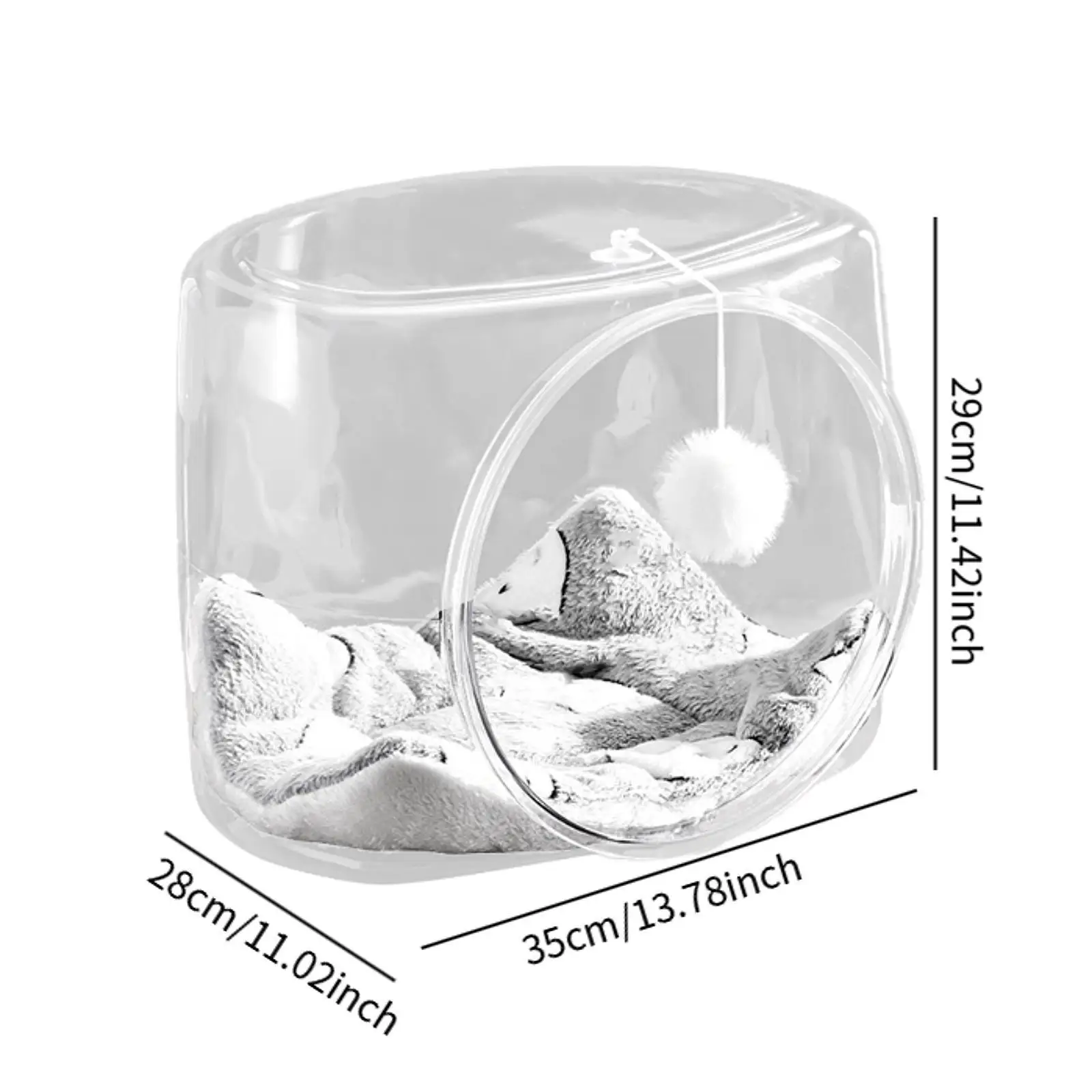 Space Capsule Pet Bed Feline Sleeping DEN Cozy Activity Center Pet Bed for Indoor Cat Pet Sleeping Bed for Bunny Cats Rabbits