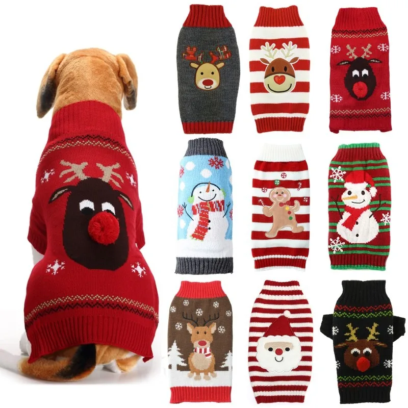Suéter cálido de Navidad para perros pequeños, medianos y grandes