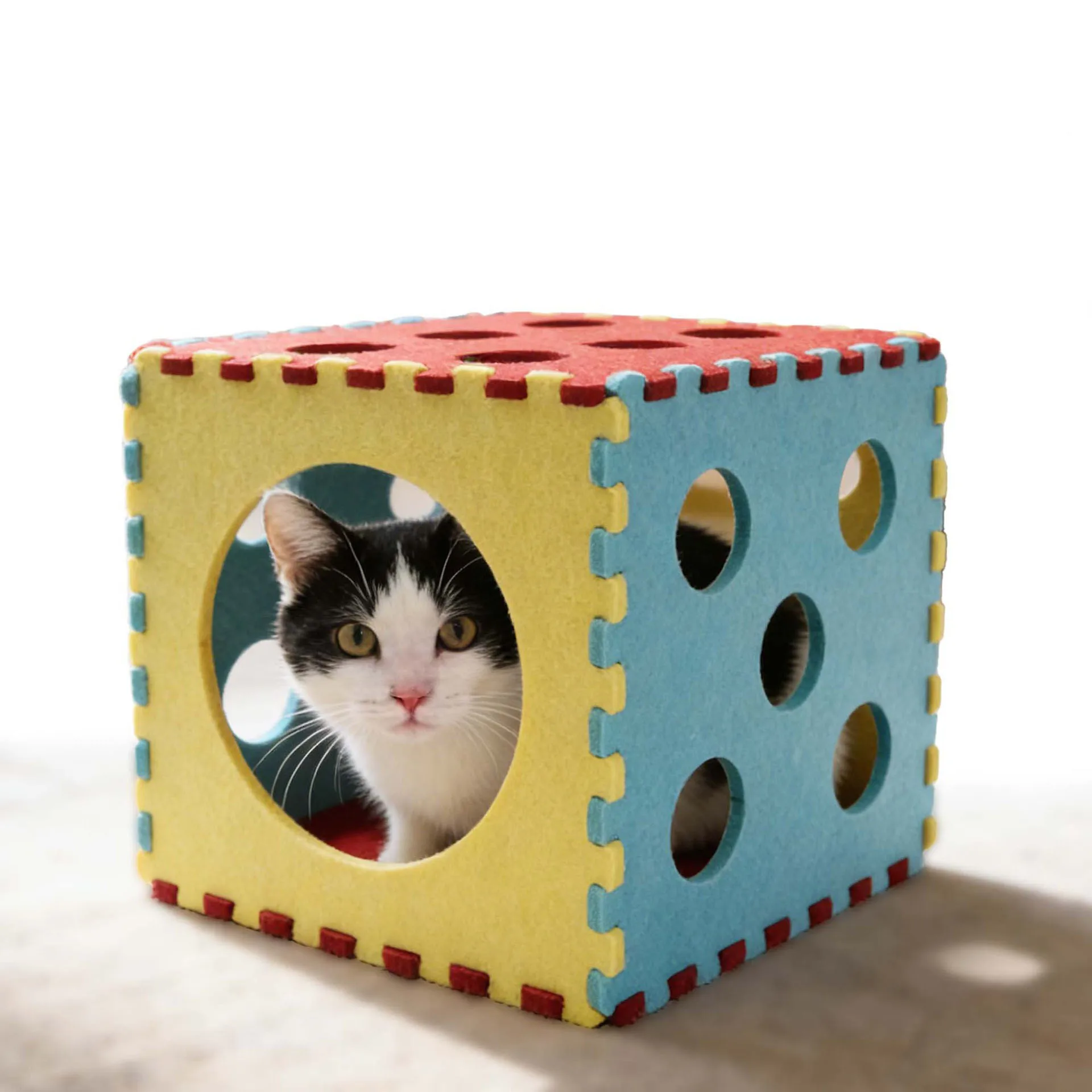 Túnel plegable para gatos - Juguete interactivo interior