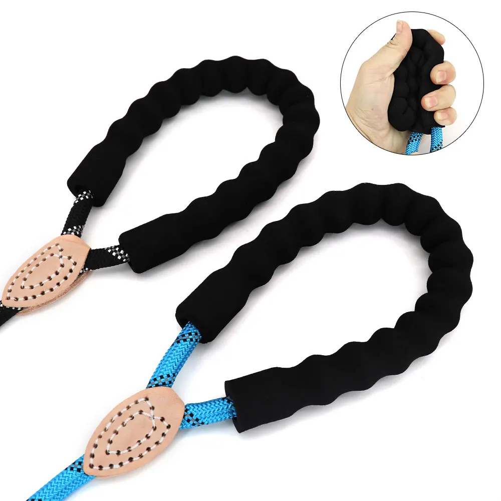 Correa de nailon larga y duradera para perro, cuerda reflectante de plomo con mango, correas para caminar para cachorros, perros pequeños y grandes, Pug azul, 3M, 15M - imagen 4