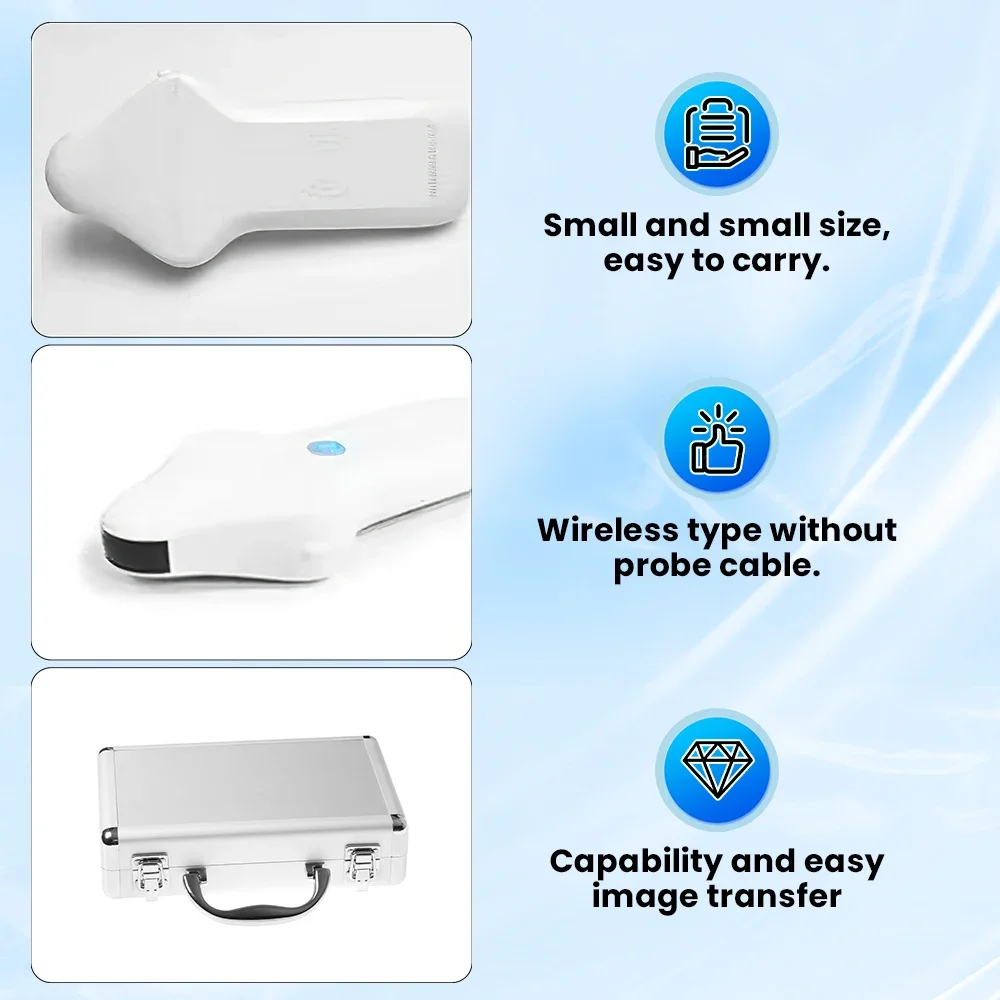Sonda de ultrasonido inalámbrica para ojos, Doppler ultrasónico de color, uso para oftalmología, neonatología, mascotas pequeñas