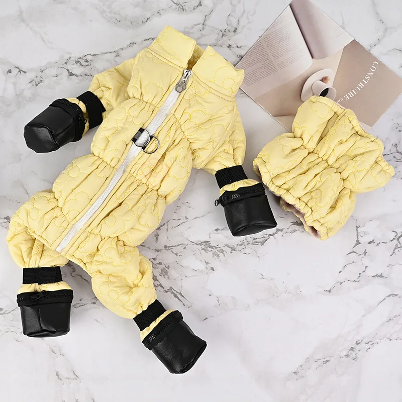 Ropa acolchada de algodón gruesa de cuatro patas para mantener el calor y todo incluido, ropa acolchada de algodón gruesa a prueba de viento, otoño e invierno, gatos y perros - imagen 4