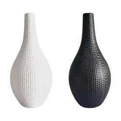 Florero moderno, decoración minimalista, aspecto cerámico de plástico, centro de mesa elegante para mesa de comedor y hogar