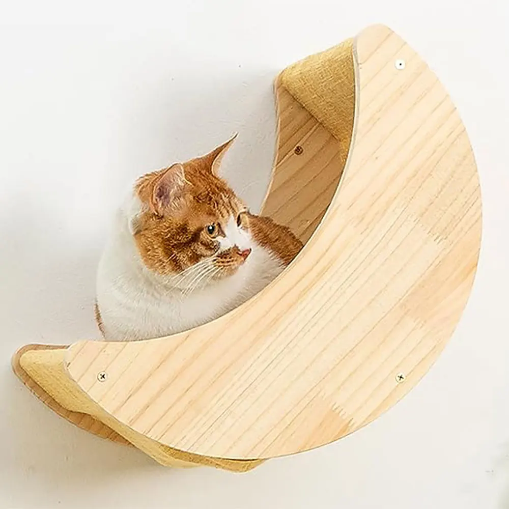 Marco de escalada de madera montado en la pared para gatos, hamaca para gatos, torre de escalada para jugar y descansar, muebles de interior, 1 pieza - imagen 5