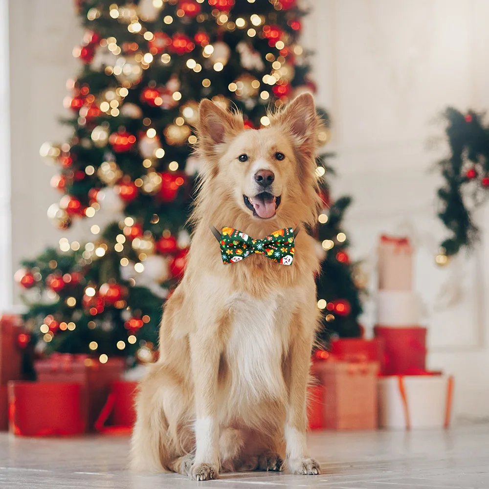 Lazos de Navidad de 50 piezas para perro, Collar de pajarita extraíble para mascota, accesorios de Navidad para mascotas, 2024 - imagen 2