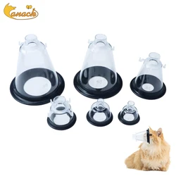 Máscara de anestesia para animales, cúpula transparente de PVC de grado médico con anillo de fijación de película protectora de silicona para equipos veterinarios para mascotas