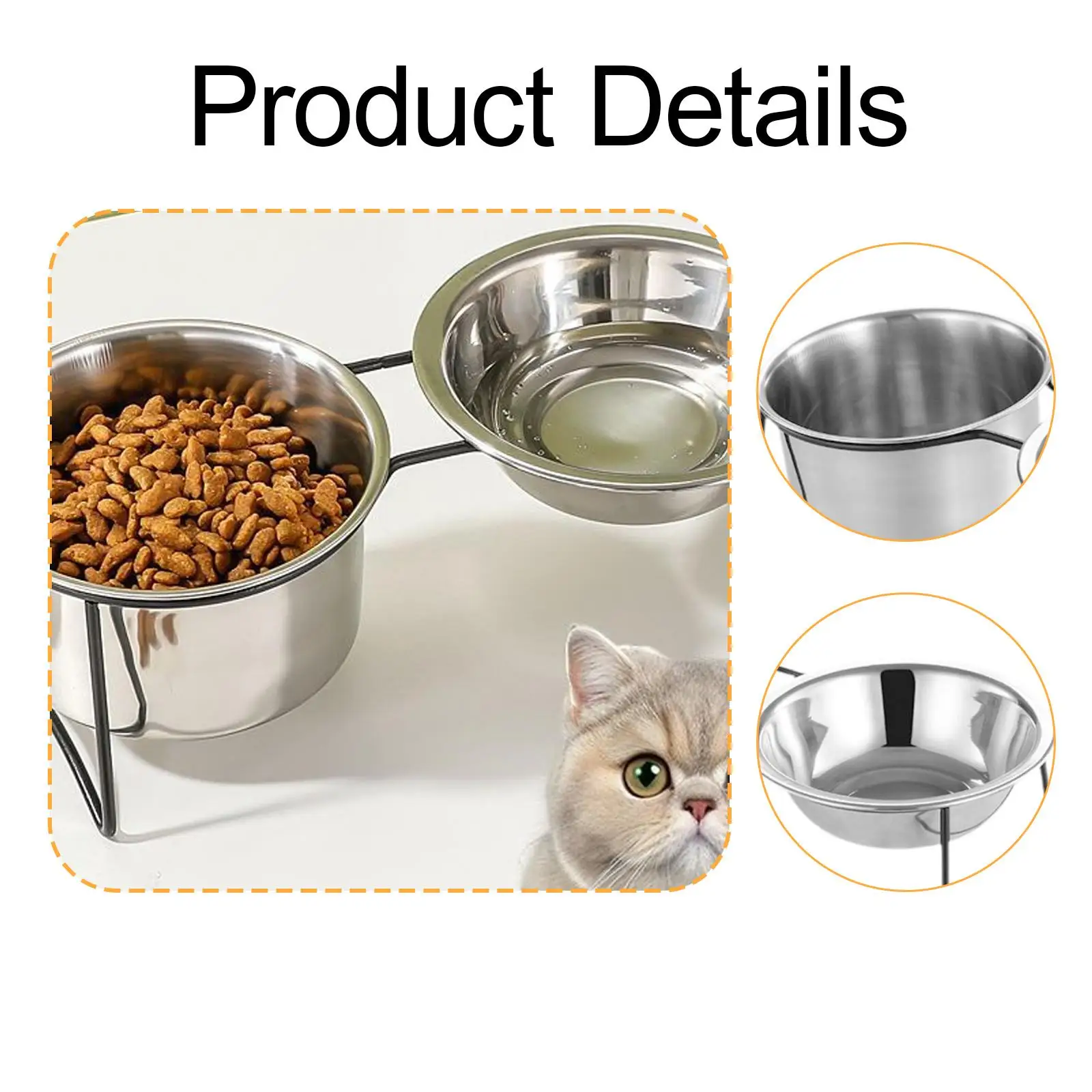Cat Water and Food Bowl Feeder Feeder Station Feeding Dish for Kitten Kitty