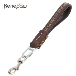 Benepaw Correa para perro de cuero genuino acolchado para paseos
