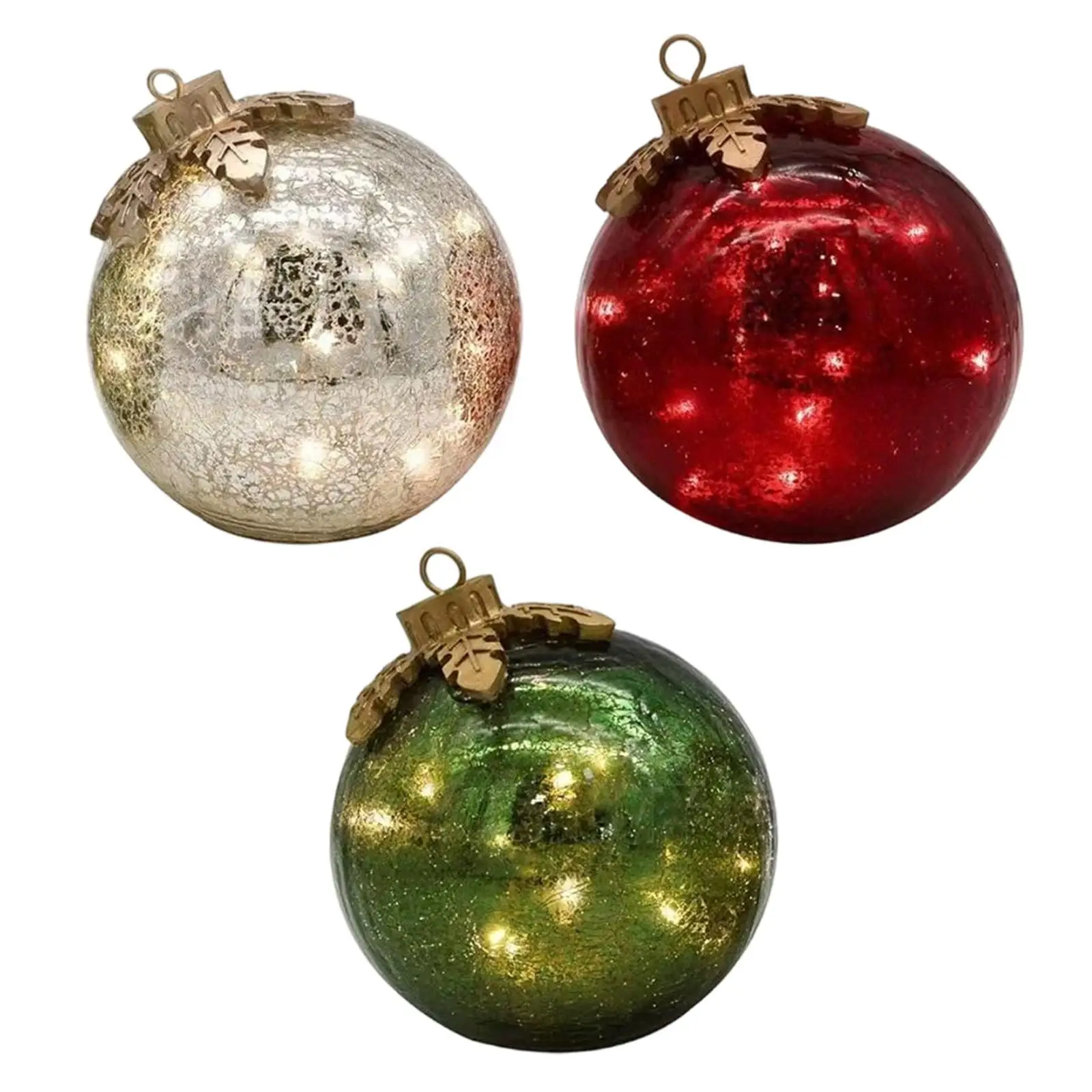 Adorno de bola de Navidad, decoración de Navidad LED iluminada de mesa, colgantes, decoración de árbol de Navidad para Año Nuevo, patio, cumpleaños