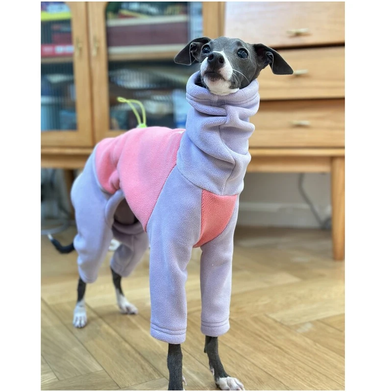 Whippet-ropa de cuello alto para perro, abrigo de forro polar cálido, pijama, mono, Galgo Italiano, Lurcher Galgo - imagen 2
