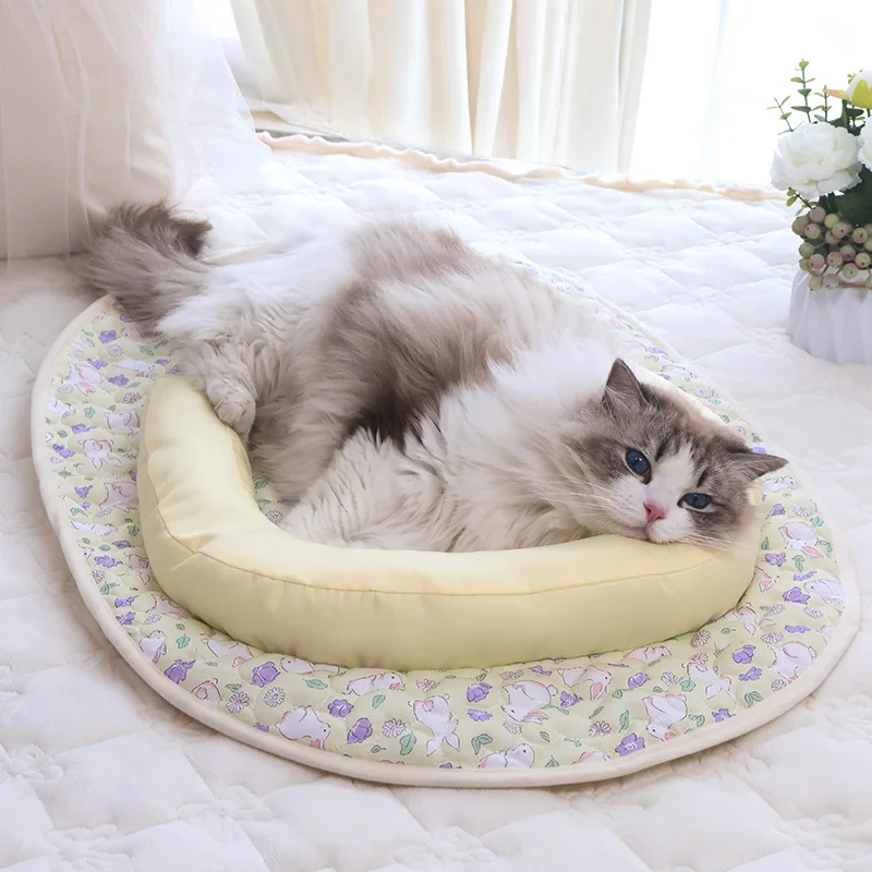 Small Dog Cat Mat Cooling Comfortable Anti-Slip Pet Sleeping Bed Pillow Foldable Cushion Indoor Kitten Pad for Pet Care - imagen 2
