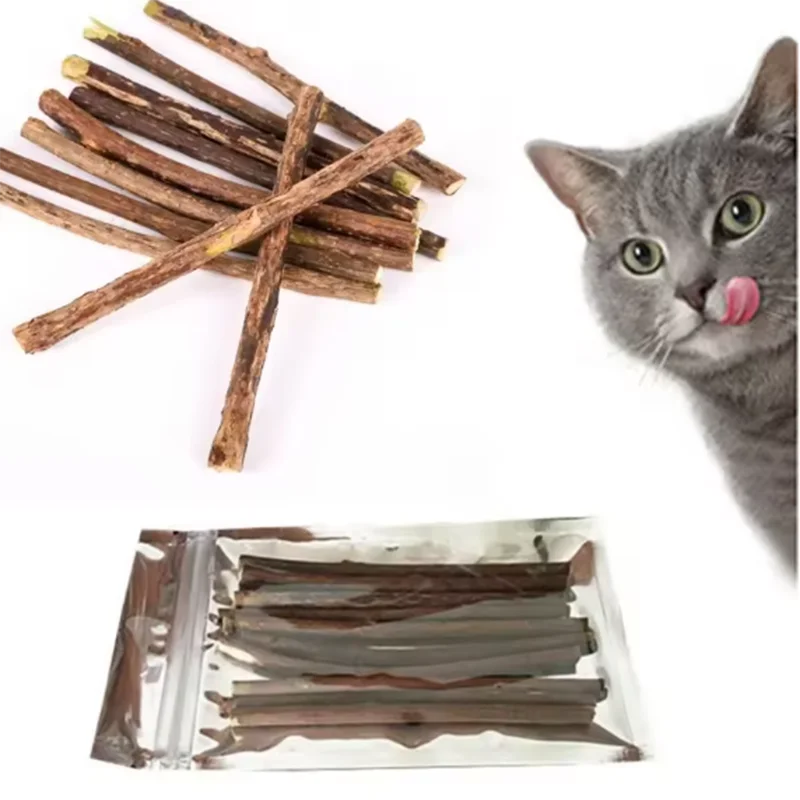 10/15/20 unids/lote palo para gato mascota juguetes molares de madera Natural Polygonum palos limpieza de dientes aliviar el aburrimiento aperitivos masticar juguetes