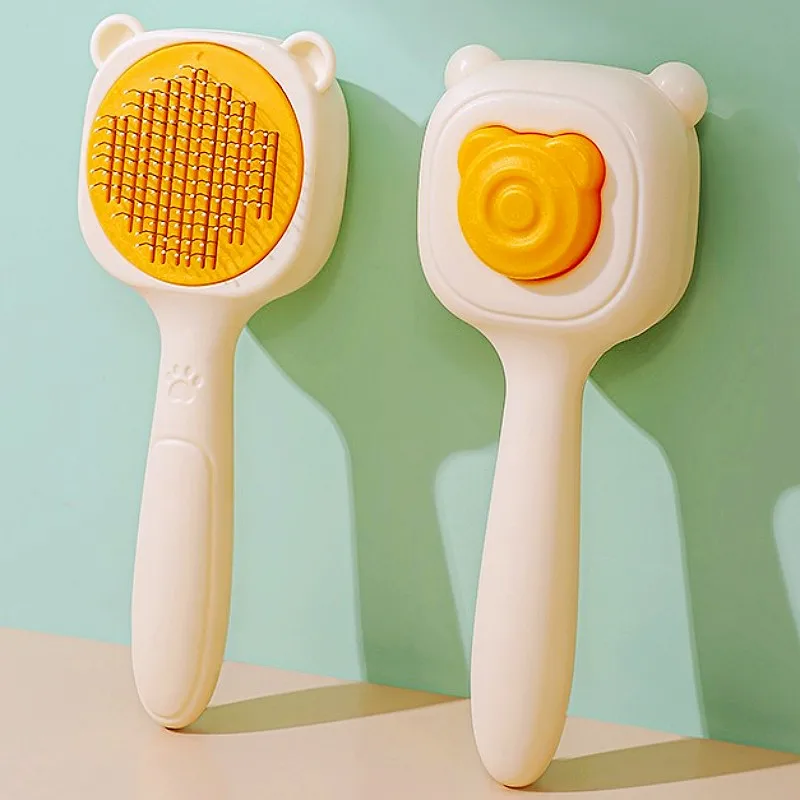 Peine para perros, cepillo autolimpiante para perros, peine removedor de pelo para mascotas con un solo clic, cepillo de masaje para el cuidado de perros y gatos, peines para perros sin daños, suministros para mascotas