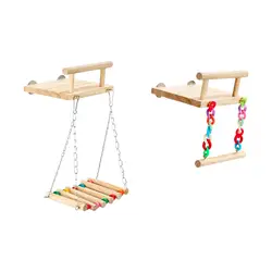 Juguete de madera portátil para ninfas, cacatúas y guacamayos