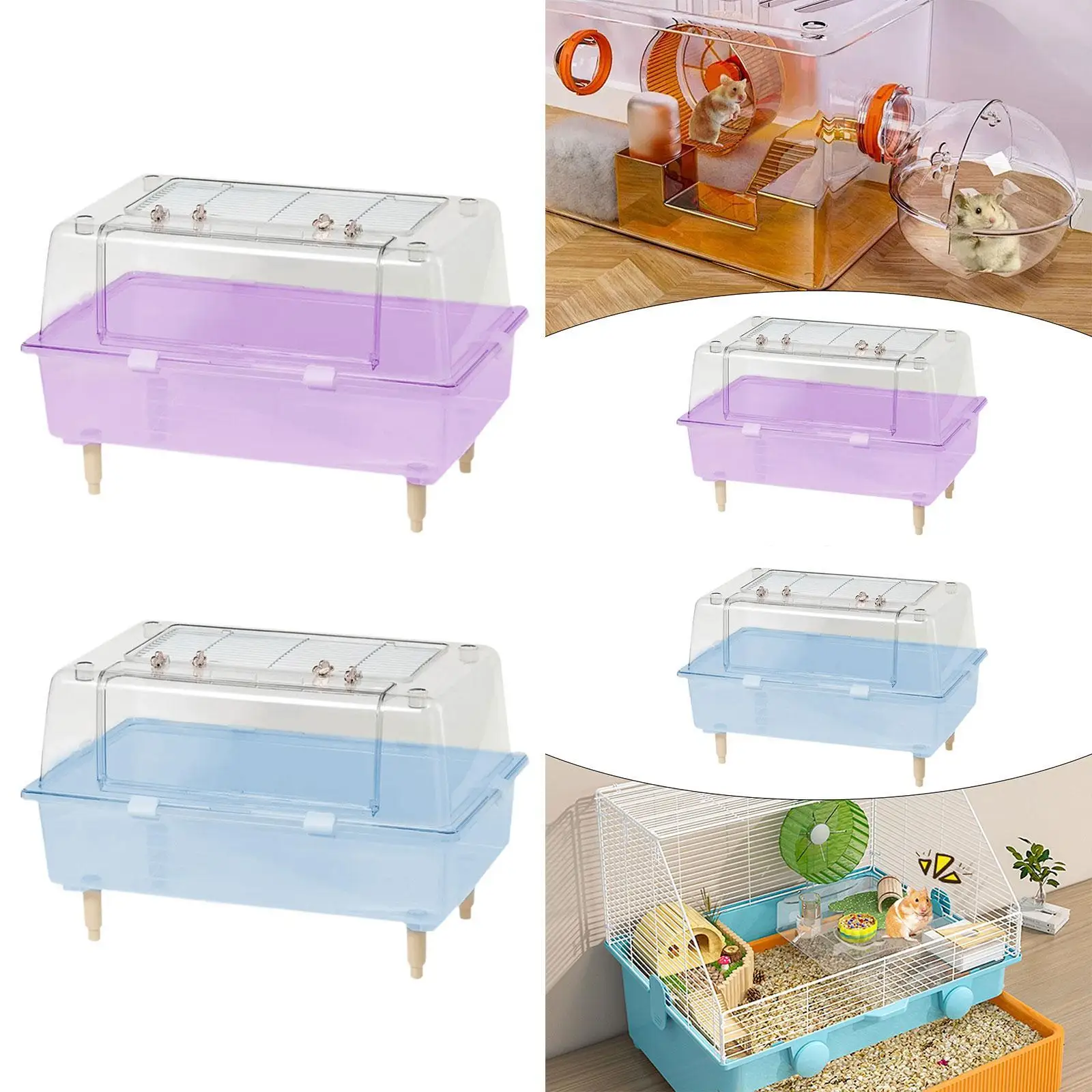 Transparent Hamster Cage Mice and Rat Habitat Small Animal Cage Hamster House Small Animals