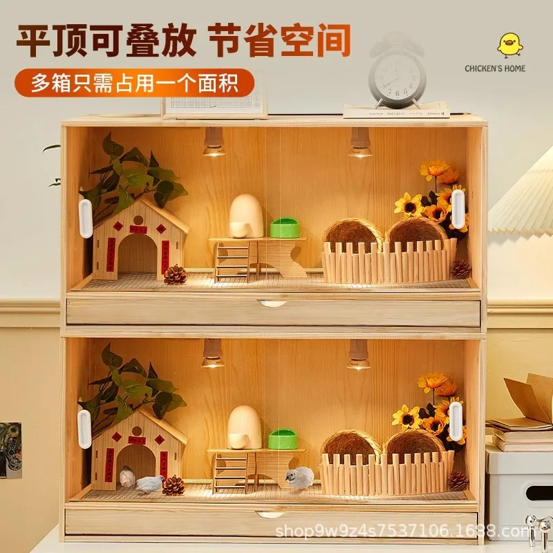 Caja de alimentación para pollos Rutin, conjunto especial completo de cabaña para paisajismo, incubadora de invierno, jaula para nido de pollo para pollo joven - imagen 3