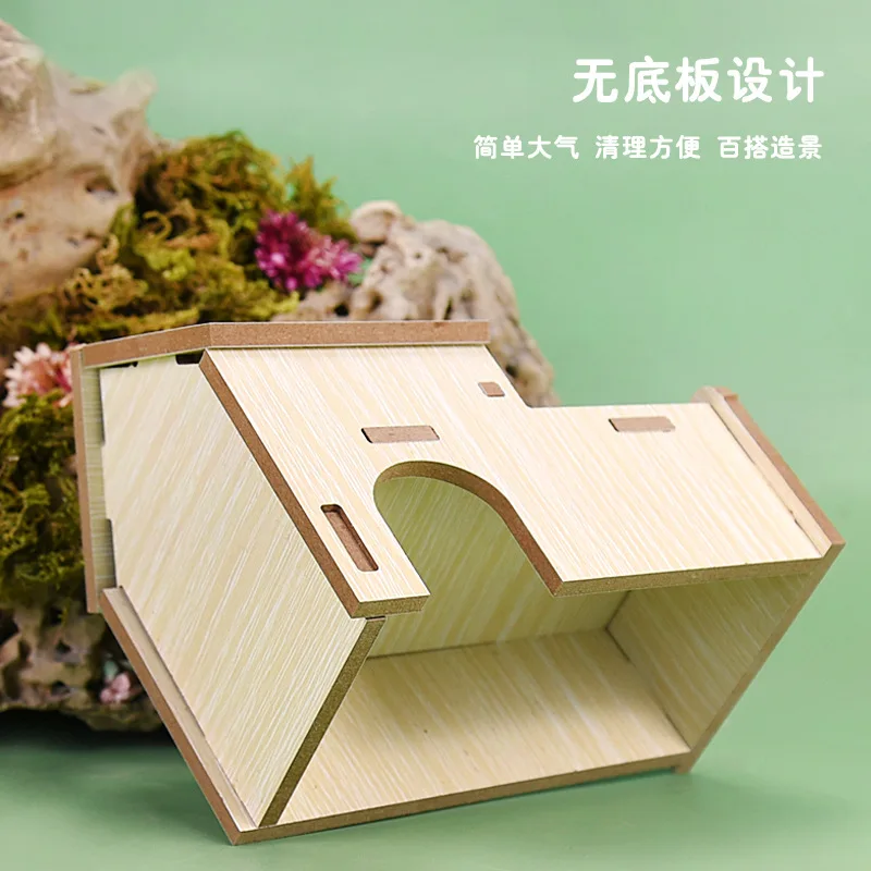 Juguete de madera para hámster, adorno de paisajismo, nido de casa, jaula de oso dorado, escalera especial, suministros de decoración de juguete Daquan - imagen 4