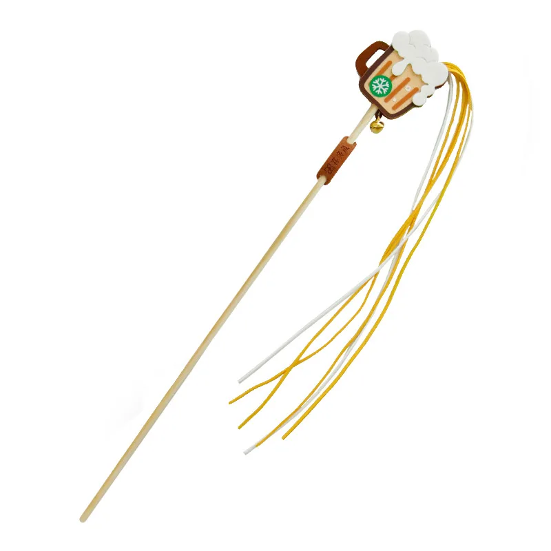 Palo de burlas para gatos, juguete interactivo con borla larga, bonito juguete para mascotas, bebidas bonitas, juguetes para gatos, suministros para mascotas, juguetes interactivos para gatitos - imagen 5