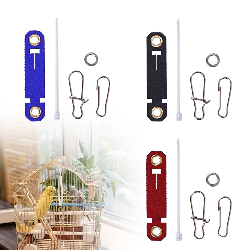 Anillo de pierna de pájaro y loro para mascotas, cadena de tobillo, anillo de pies de cuero, hebilla viva para pies de loro, accesorios de cubierta de pie de terciopelo para Paloma - imagen 5