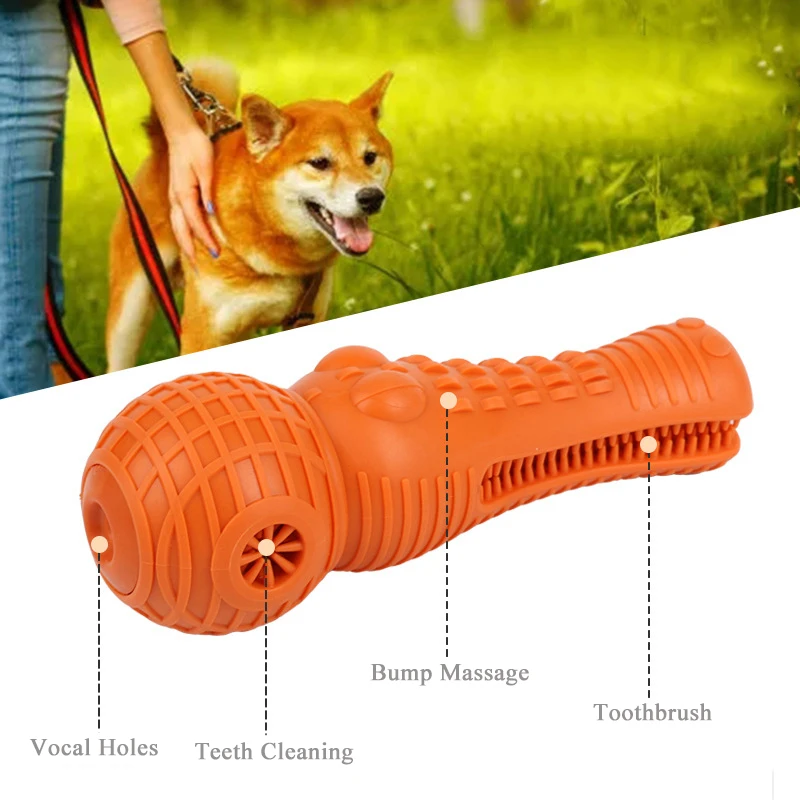Juguetes interactivos para perros, divertido juguete para masticar para perros, juguetes duraderos con sonido para cachorros, juguete de limpieza dental para perros resistente a mordeduras, suministros para mascotas - imagen 3