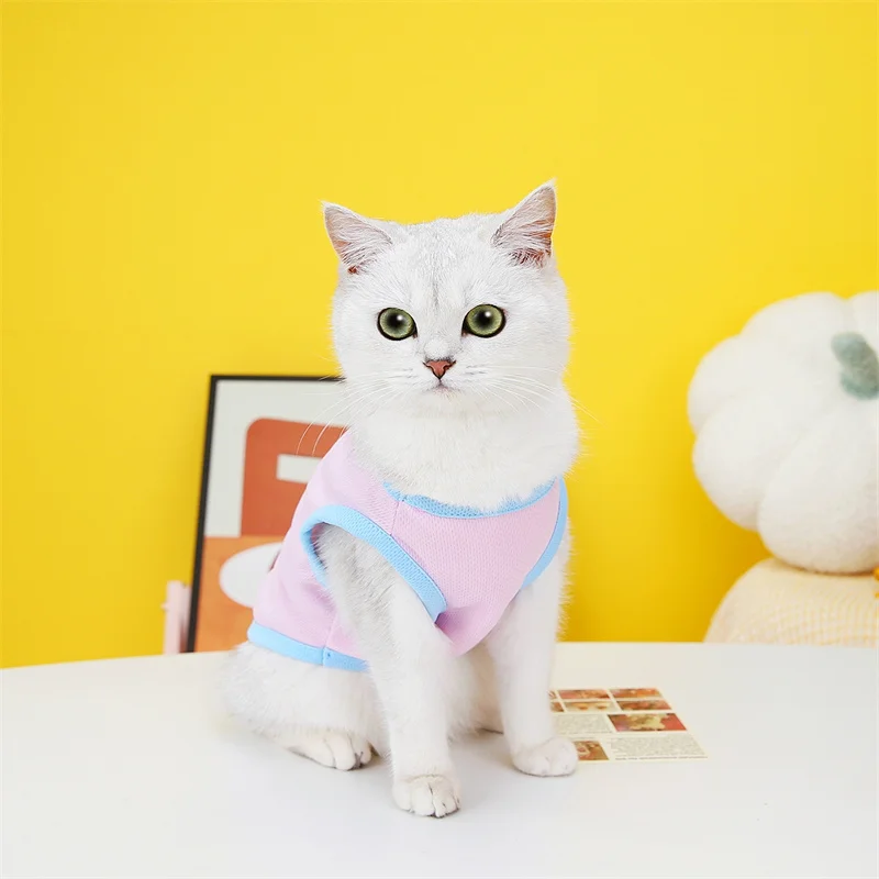 Chaleco con estampado de dibujos animados para gatos y cachorros, ropa de verano para mascotas para perros pequeños y gatos, ropa fina de malla para gatitos y Sphynx, traje para chat - imagen 5