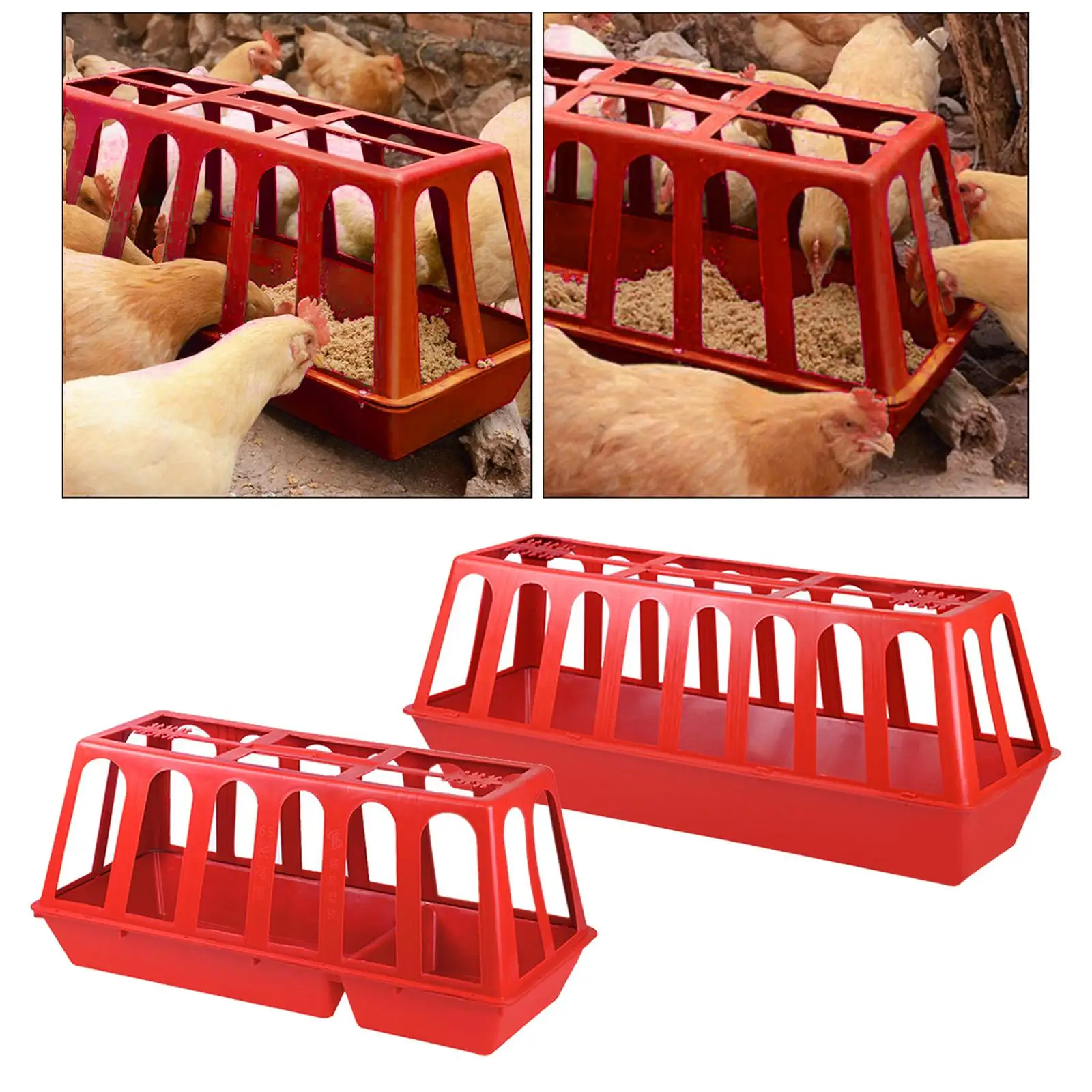 Chicken Feeders Trough Chick Feeding Basin Feeding Tray for Livestock Pets Supply Smooth Edge Easily Install Durable with Holes