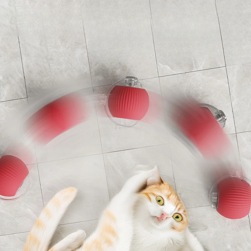 Pelota interactiva para gatos, pelota rodante automática con cola, productos interactivos inteligentes recargables para mascotas, accesorios de juguete de Gel de sílice - imagen 5