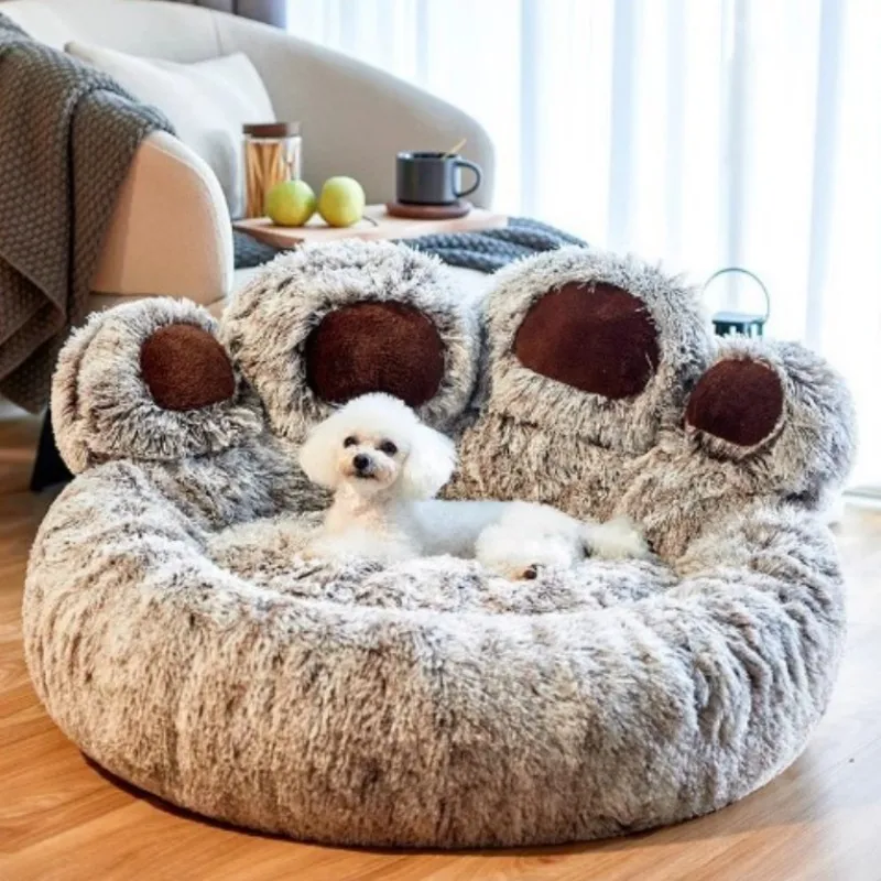 Nido de felpa con forma de pata para mascotas, creativo, transfronterizo, bonito, con pata de oso, nido para perros y gatos, suministros para mascotas, cálido, universal para las cuatro estaciones