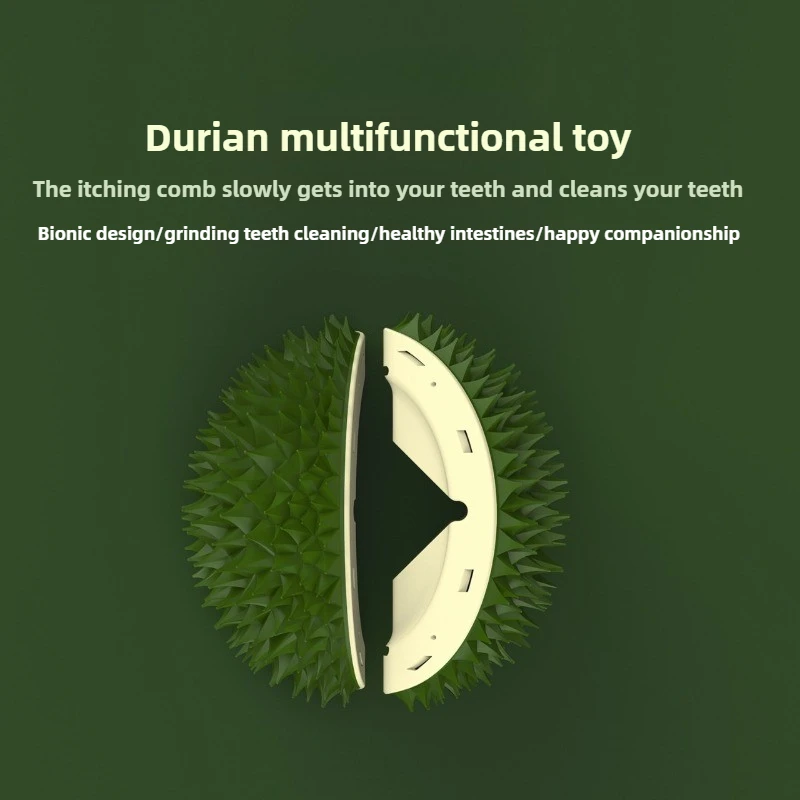 Peine para rascar Durian para mascotas, esquina de pared, masaje para moler los dientes, frotar la picazón, eliminar el pelo suelto, menta para gatos, productos de juguetes para mascotas, accesorios - imagen 3