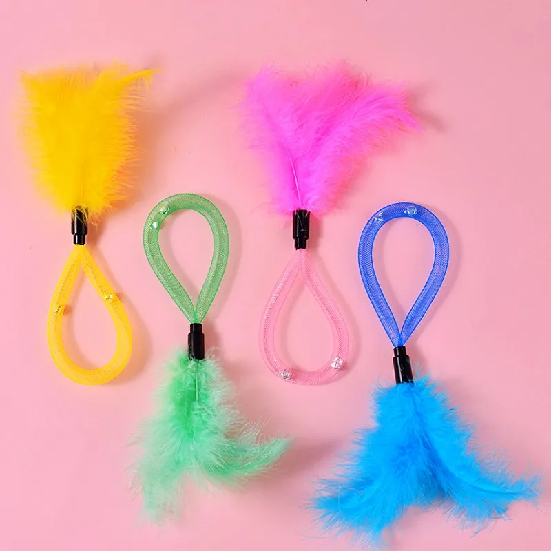 Juguetes para gatos, palos de plumas, 2 uds., juego de juguetes interactivos para gatos, juguetes de plumas con campana para gatos, red elástica, juguete para gatos, suministros para mascotas