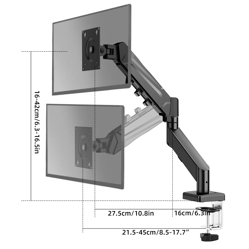 Soporte de brazo robótico flotante gratuito para pantalla de ordenador de 13-32 pulgadas, soporte para monitor, soporte para tableta con resorte de Gas, soporte con abrazadera de escritorio - imagen 5