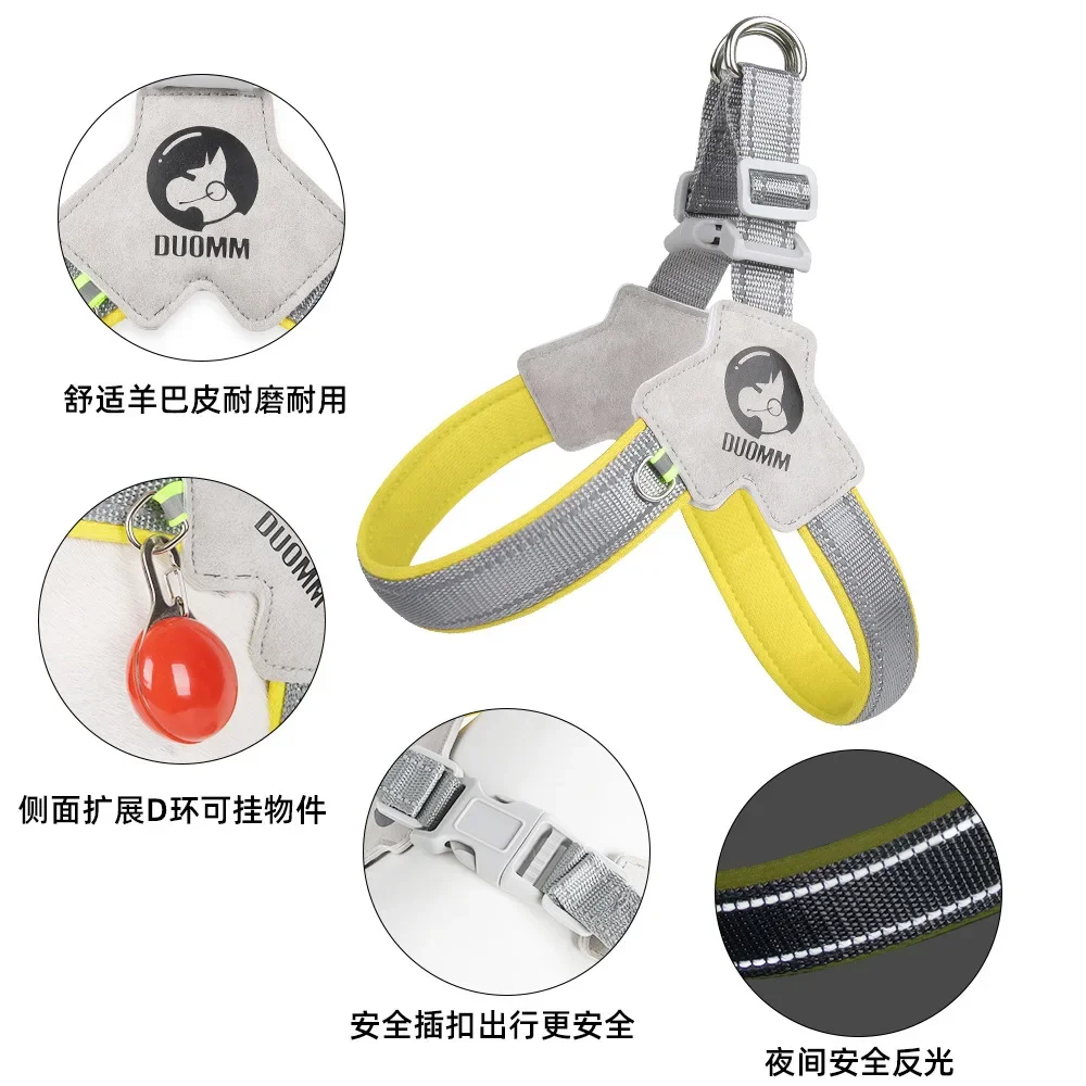 Nueva cuerda de tracción para perros, tipo sillín, correa para el pecho para perros, correa para el pecho reflectante transpirable, cuerda de tracción para mascotas, productos para mascotas - imagen 3