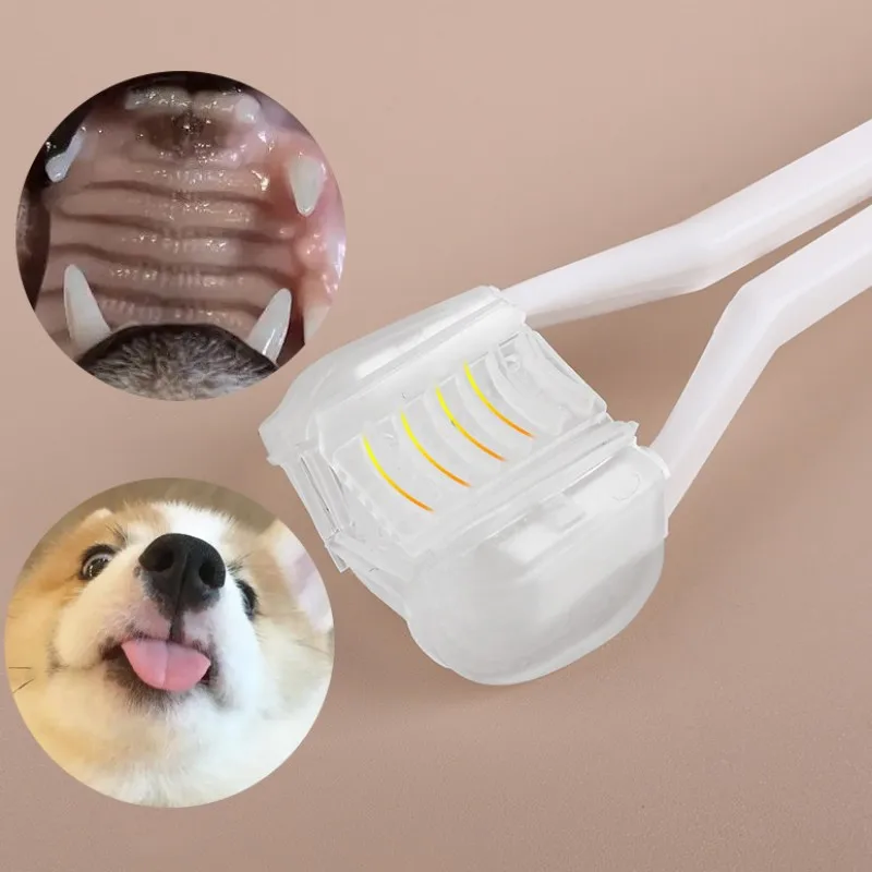 Cepillo de dientes para mascotas, cepillo de dientes para el cuidado bucal, tres caras, suministros para mascotas - imagen 4