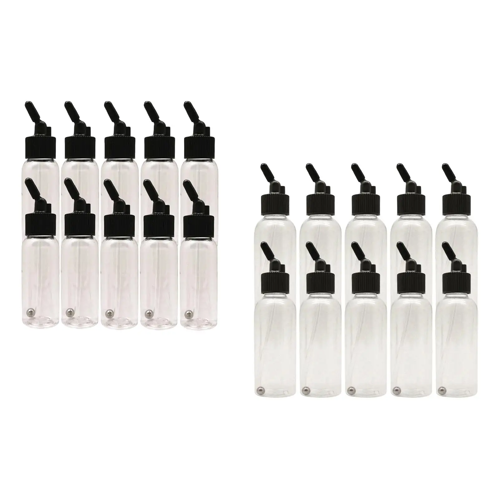 10 Uds. Accesorios para botellas de pintura de aerógrafo con 30 °   Botellas de tarro de PP profesionales en ángulo con contenedor transparente de bolas de mezcla