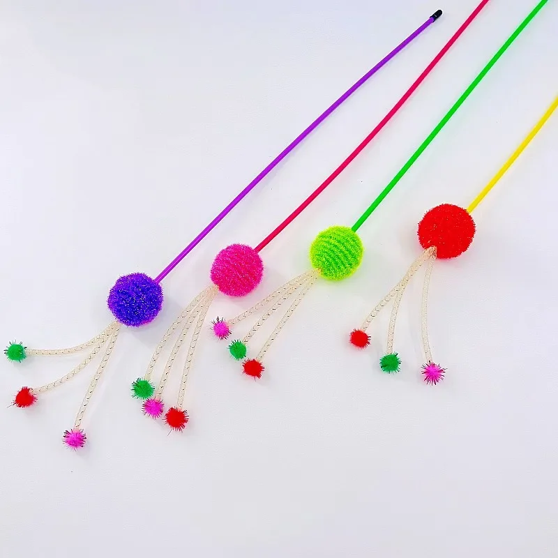 Juguete para gatos, pelota elástica, palo para gatos, juguetes interactivos para gatos, juguetes de tubo con mango largo para gatos, bola de lana para gatitos, rompecabezas para mascotas - imagen 4