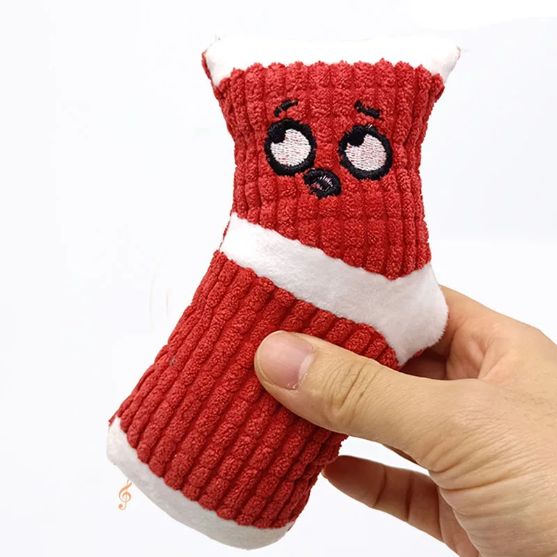 Lindo calcetín de felpa para perro, divertidos juguetes para masticar chirriantes, limpieza de dientes, juguete para cachorros, suministros interactivos de entrenamiento para mascotas - imagen 5