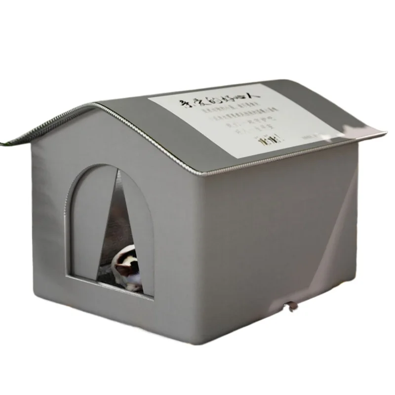 Nido al aire libre para gatos callejeros, protección contra el frío y la lluvia, cuatro estaciones, invierno, gato, invierno, exterior, cálido, perrera, refugio, productos para mascotas - imagen 5