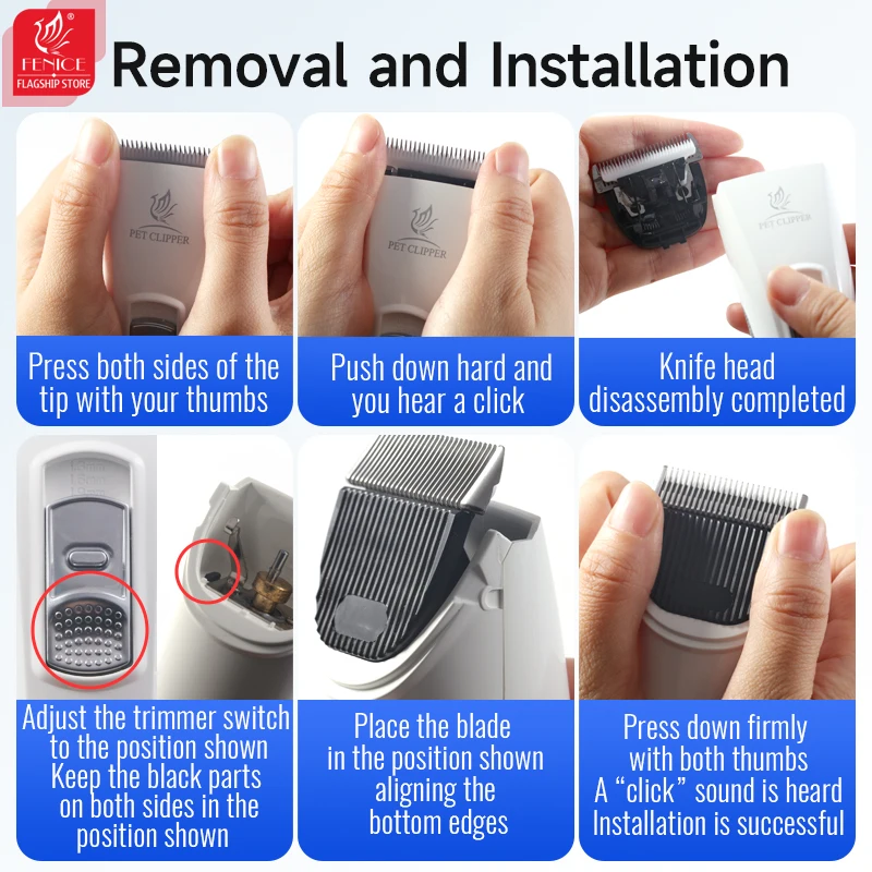 Cuchillas de repuesto hasta el pelo Fenice para cortadora de mascotas modelo P100 máquina - imagen 3